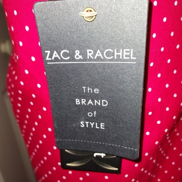 Zac & Rachel The Ultimate Fit Pull On Red/White Polka Dot Crop Pants Size 6 NWT - Picture 6 of 7